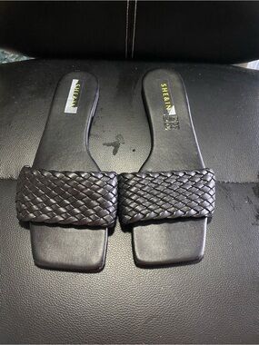 Shein Black Braided Slide Sandals Size 42/11 US